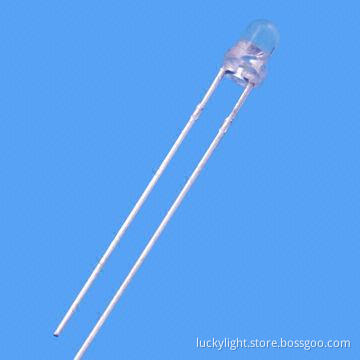LED 3mm White with Water Clear Lens, 30°, Super Bright, RoHS-compliant